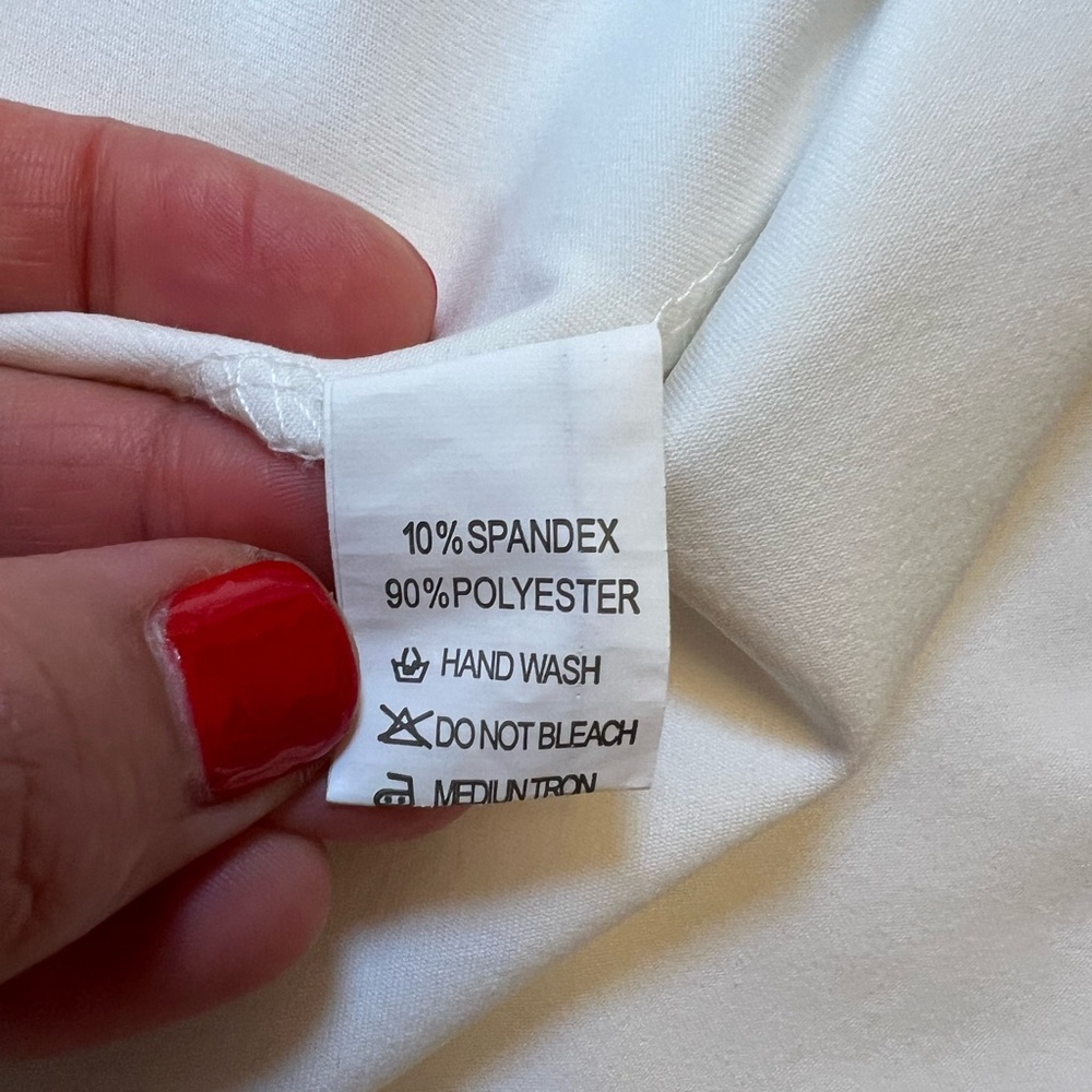White Ruched Dress Size Large - Picture 8 of 10